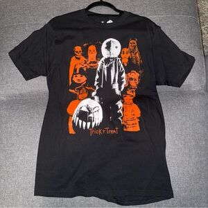 NWT Trick R Treat Orange T-Shirt Horror Halloween Size M Black
